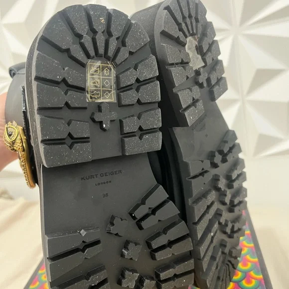 Kurt Geiger MayFair Chunky Boot Black Leather - Picture 8 of 11